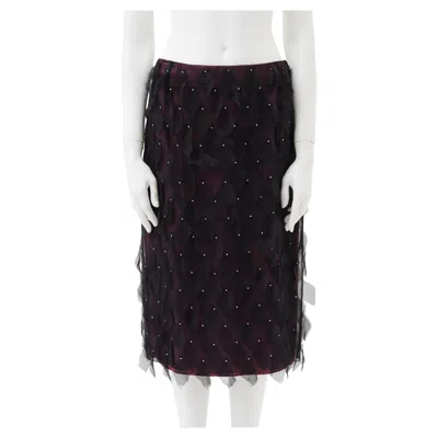 Pre-owned Gianni Versace Couture Gianni Versace F/w 1998 Couture Embellished Purple Silk Skirt