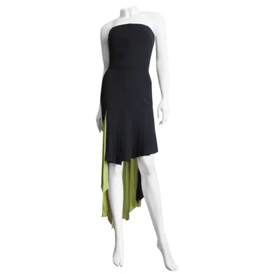 Pre-owned Gianni Versace Couture Gianni Versace New Color Block Strapless Dress 1990s In Black