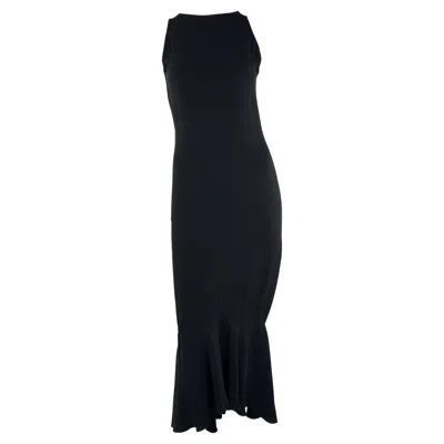 Pre-owned Gianni Versace Couture Mid-late 1990s  Black Dropped Hem Bias-cut Wiggle Gown Lbd