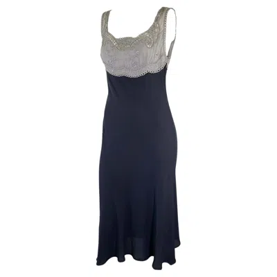 Pre-owned Gianni Versace Couture S/s 1997  Runway Grey Lace Embroidered Dress In Gray