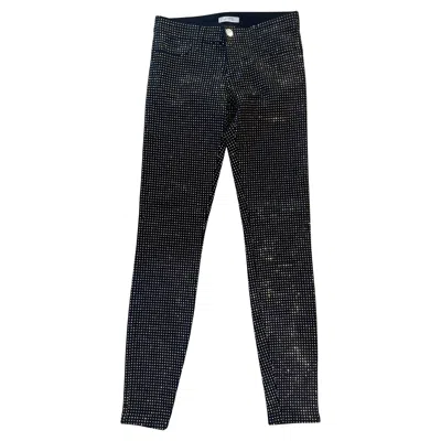 Pre-owned Gianni Versace Couture Versace Collection Black Crystals Pants Size S/26/40
