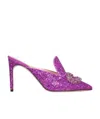 Giannico Daphne 85 Satin Mules In Purple