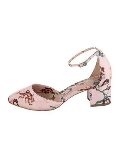 Pre-owned Giannico Graphic Print Sandals In Pink