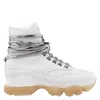 Giannico Kylie White Calf Python Detail Sneakers In White