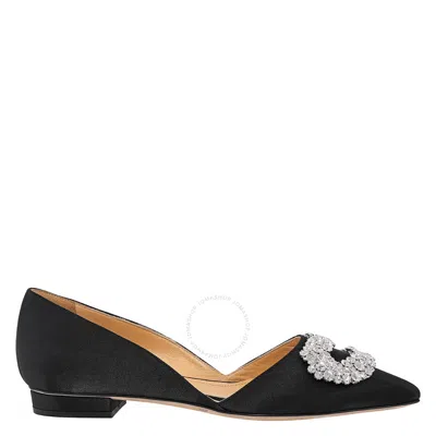 Giannico Ladies Black Daphne Crystal-embellished Flat Loafers