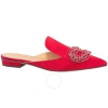 GIANNICO GIANNICO LADIES CRYSTAL-EMBELLISHED WOVEN SLIPPERS