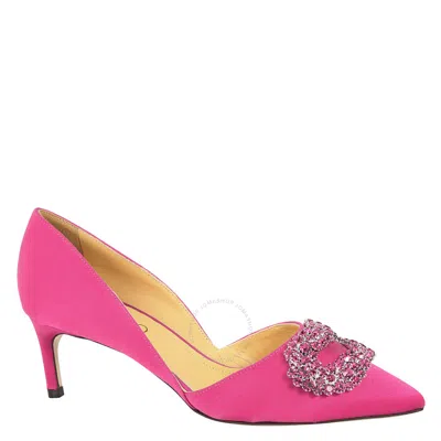 Giannico Ladies Deep Rose Daphne 60 Satin Heels In Pink