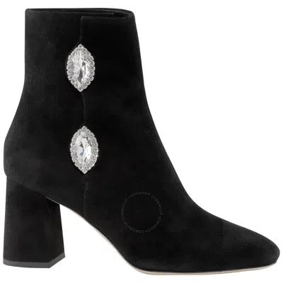 Giannico Ladies Julie Black Suede Embellished Boots