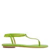 Giannico Ladies Kai Flip Flops Leather Flats In Green