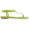 Giannico Ladies Kai Flip Flops Leather Flats In Green