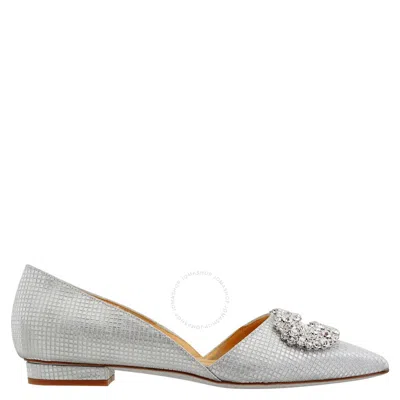 Giannico Ladies Silver Flat Daphne Loafers In Silver Tone