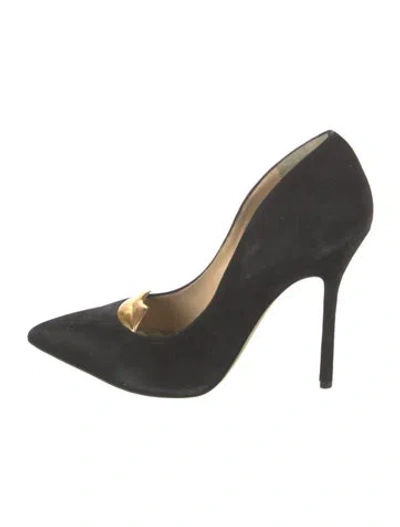 Pre-owned Giannico Suede Pumps In Black