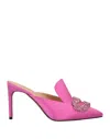 Giannico Woman Mules & Clogs Fuchsia Size 9 Textile Fibers In Pink