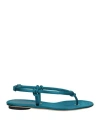 Giannico Woman Toe Strap Sandals Deep Jade Size 11 Textile Fibers In Green