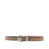 Giannifranco Belts Suede Leather Belt With Embellished Buckle In Grey