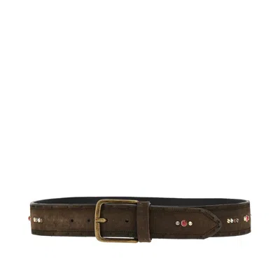 Giannifranco Belts Suede Leather Belt With Studs