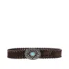 Giannifranco Belts Suede Leather Belt With Topstitchings