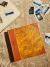Giannini Firenze Hand-marbled Leather Bound Large Photo Album  Abask Luxury Gift In  Orange And Brown