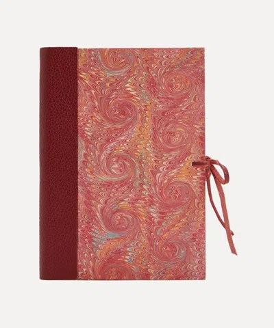 Giannini Marbled Notebook With Leather Spine And Tie
