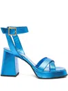 Gianpaolo Viozzi 95mm Ankle-strap Sandals In Blue