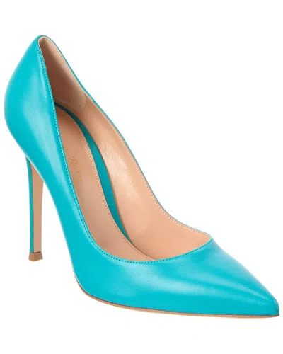 Gianvito Rossi 100 Leather Pump In Blue