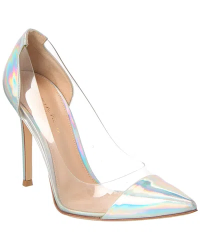 Gianvito Rossi 100 Patent & Vinyl Pump In Silver