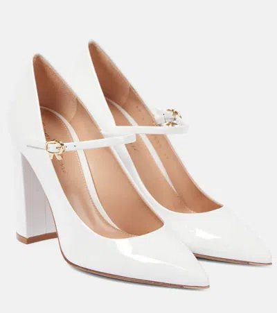 Gianvito Rossi Nuit 95 Patent-leather Mary Jane Pumps In White