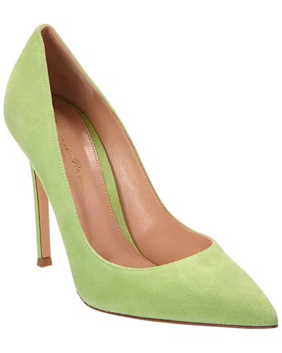 Gianvito Rossi 100 Suede Pump In Green