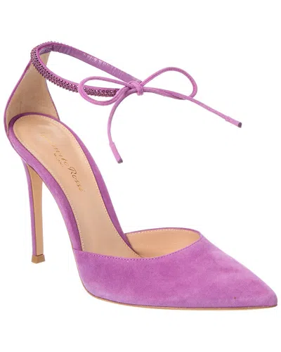 Gianvito Rossi 100 Suede Pump In Purple