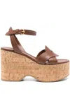 Gianvito Rossi Leather Platform Sandals In Brown
