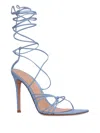 Gianvito Rossi 100mm Sylvie Tie-fastening Sandals In Blue