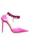 Gianvito Rossi Crystal Embellished Pointed Toe Sandals In Pink
