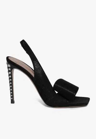 Gianvito Rossi 105 Flash Bow Slingback Sandals In Black
