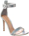 Gianvito Rossi Lennox Studded Suede Sandals In Silver