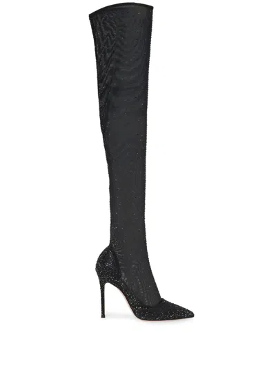 Gianvito Rossi 105mm Aurora Cuissard Boots In Black