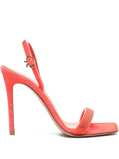 Gianvito Rossi 105mm Crystal-embellished Slingback Sandals In Red