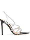 Gianvito Rossi Crystal Ettie 105 Heeled Sandals In Silber