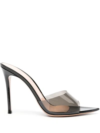 Gianvito Rossi 105mm Elle Transparent Sandals In Black