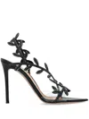 Gianvito Rossi Flavia Crystal-embellished Leather And Pvc Sandals In Black