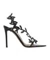 Gianvito Rossi Flavia Crystal-embellished Leather And Pvc Sandals In Black