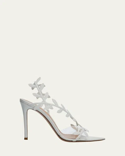 Gianvito Rossi 105mm Flavia Leather Wrap Sandals In White