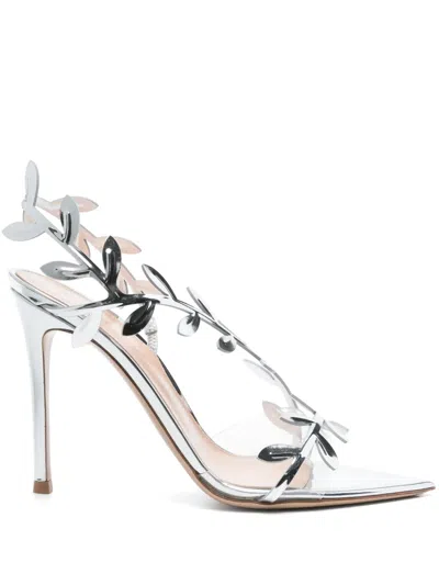 Gianvito Rossi Silver Flavia Heeled Sandals