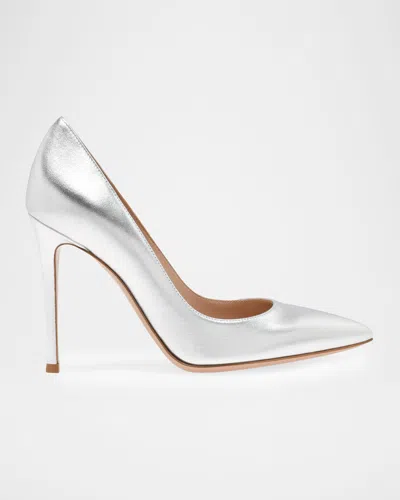 Gianvito Rossi Gianvito 105 Metallic Nappa Leather Pointed-toe Pumps In Silver