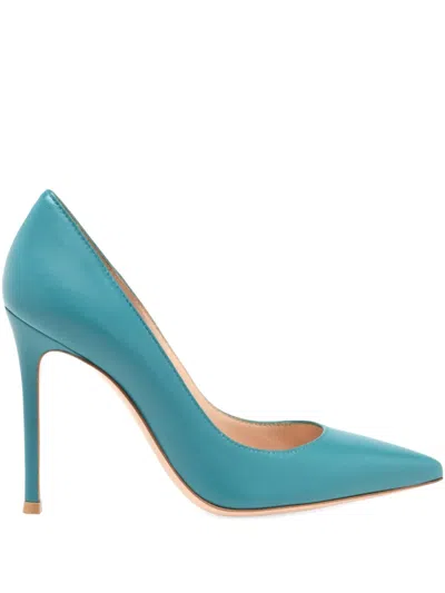 Gianvito Rossi 105mm Gianvito Pointed Pumps In Blue