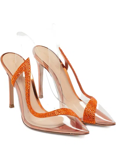 Pre-owned Gianvito Rossi 105mm Hortensia Crystal-embellished Pumps