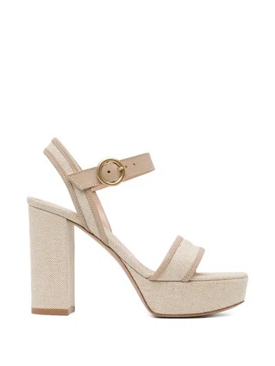 Gianvito Rossi Trimmed Platform Sandals In Neutral