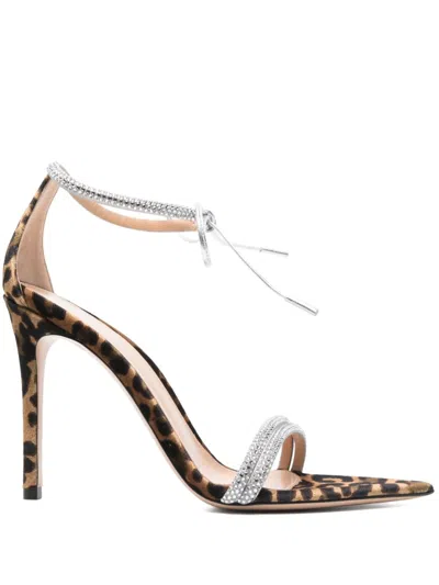 Gianvito Rossi 105mm Montecarlo Sandals In Silver