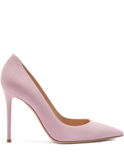 Gianvito Rossi 105mm Pointed Suede Pump In Pink