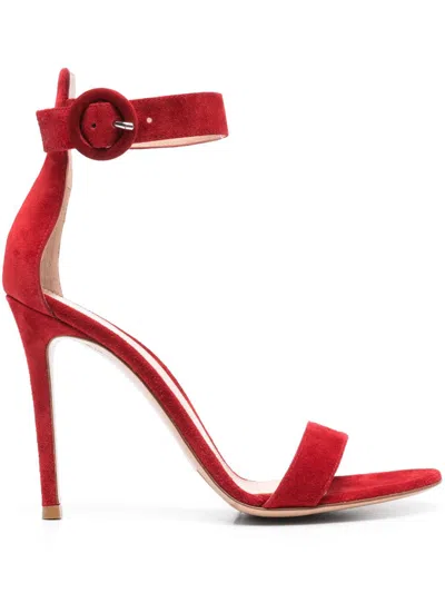 Gianvito Rossi Portofino Ankle Strap Sandals In Red