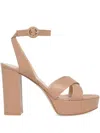 Gianvito Rossi 105mm Sabrina Criss-cross Platform Heeled Sandals In Neutral